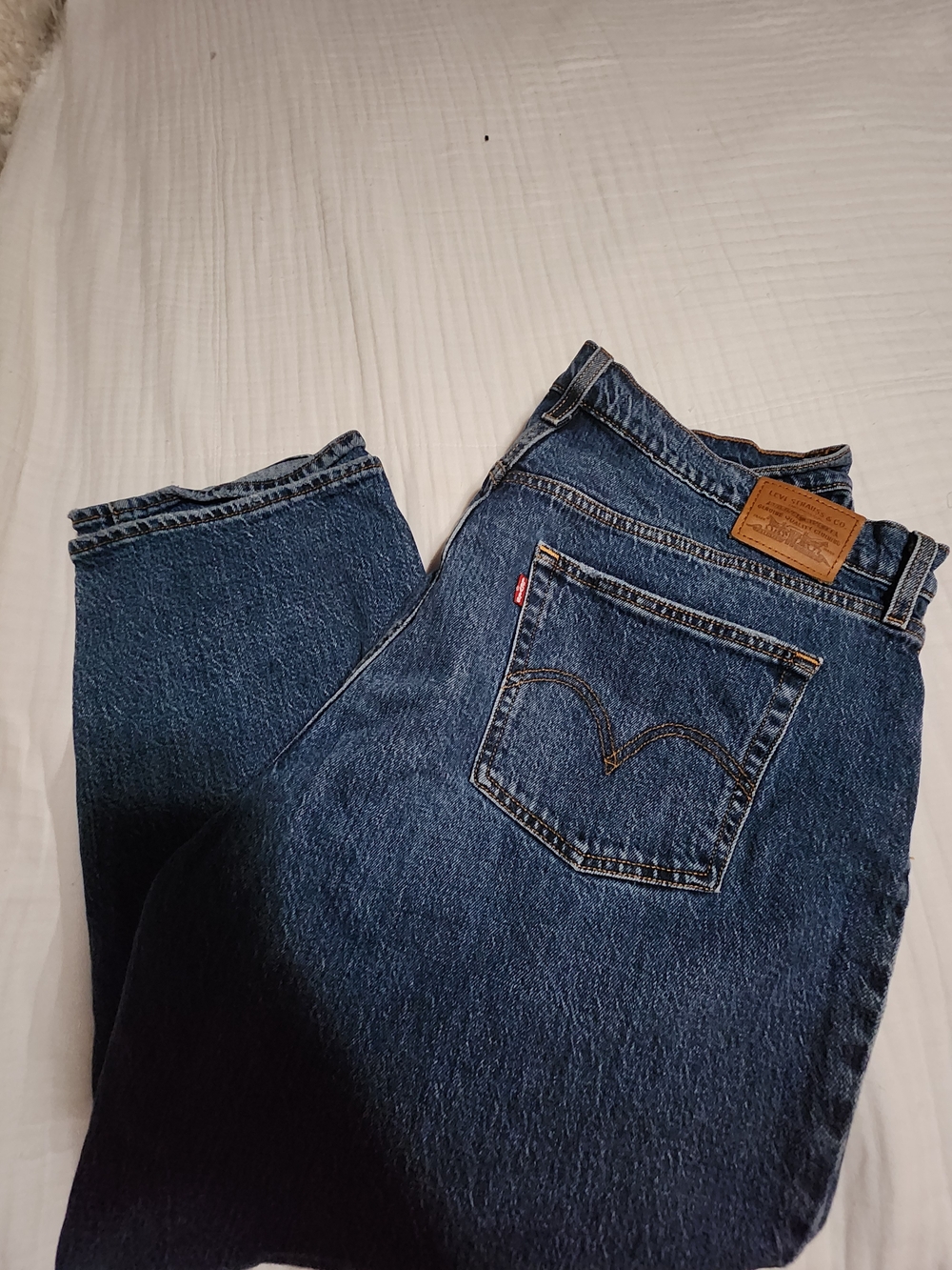 Dark Blue Women’s Plus Wegie Straight Jeans. 18w